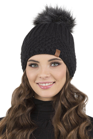 Vivisence Damen Mütze mit Schal Set Mit Fleecefutter Wärme An Wintertagen 7016, schwarz