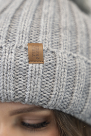 Vivisence Damen Bommelmütze Winter Fleecefutter Bommel Perfekte Passform 70100, hellgrau