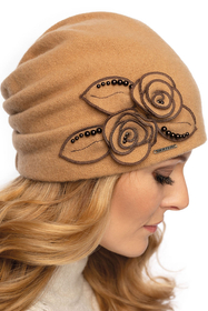 Vivisence Damen Mütze Winter Handgefertigte Herbst Elegante Wintermütze 7068, beige
