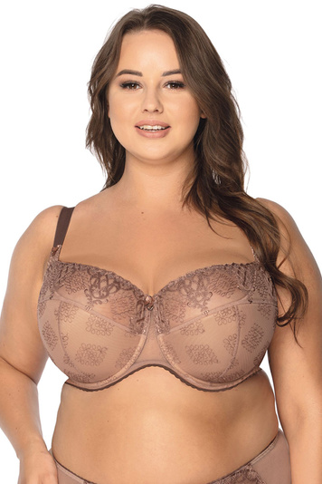 Gaia classic semi padded bra embroidered underwired 1107M Elena Maxi, Brown