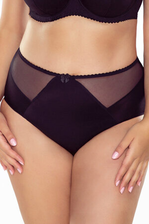 Vivisence smooth lace high waisted briefs 1056, Black