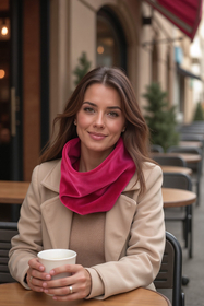 Vivisence Femme Snood Hiver Tricot Doux En Coton Confortable Chaleur Chaque Jour, rubis