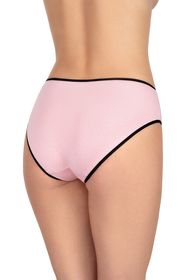 Vivisence Culotte Classique Slip pour Femme Lot de 3 Figi 4016, bande noire : rose/bleu foncé/gris foncé