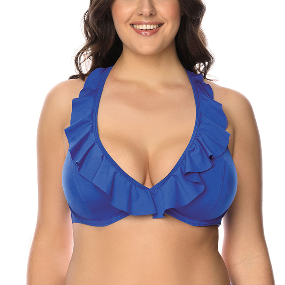 Vivisence 3220 classic ladies smooth maxi bikini top, blue