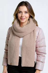Vivisence Femme Echarpe Hiver Laine Merinos Confort Chaleur Quotidienne, beige