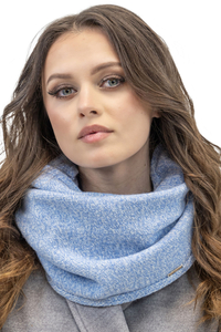 Vivisence Écharpe Tube Femme Hiver Moderne Et Confortable Pour Journées Froides 7108, bleu clair mélange