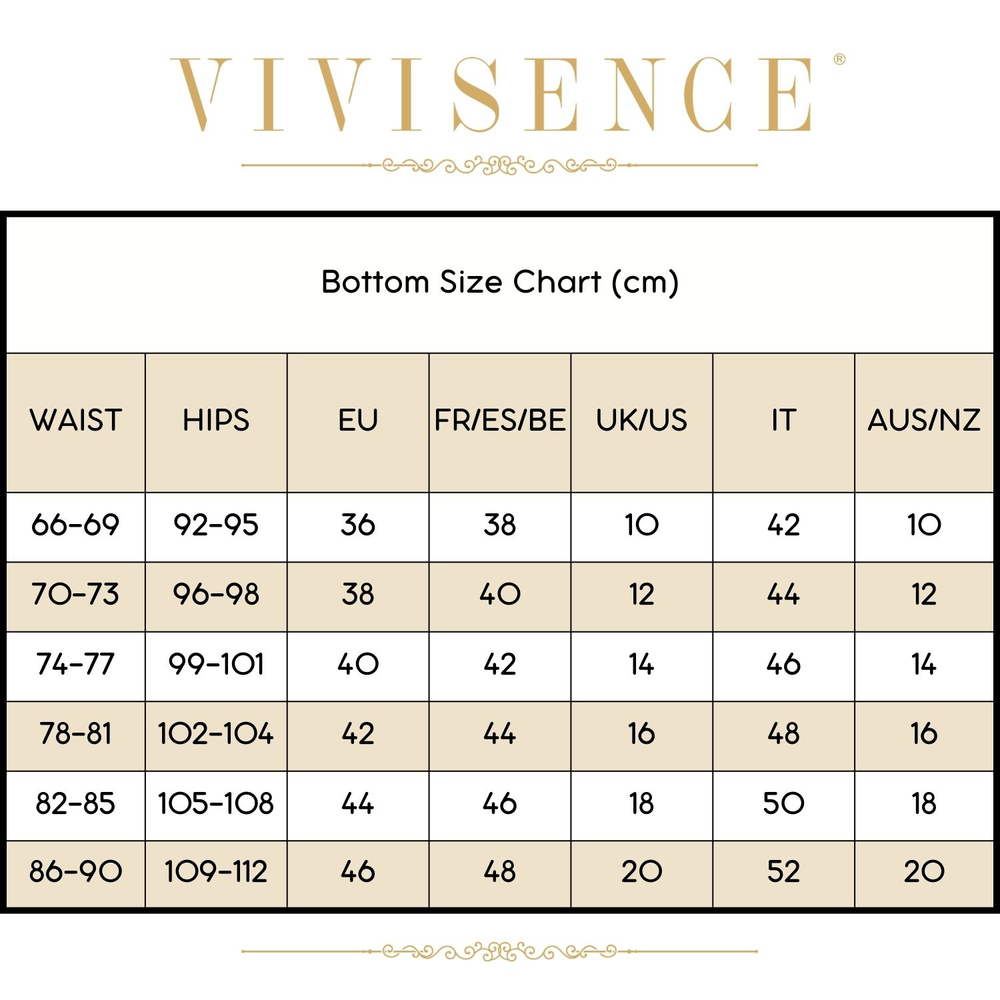 Vivisence Bikinislip Damen Faltbund Schnürung Gemustert Figurbetont 3229M, 