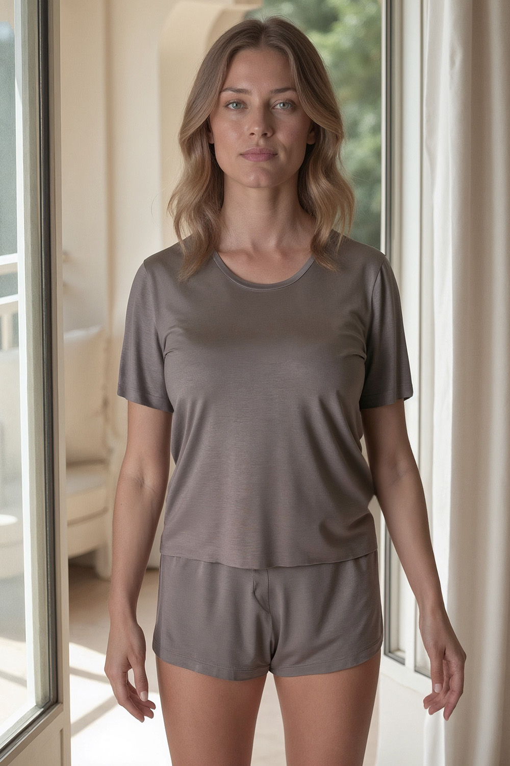 Vivisence Femme Haut de Pyjama Viscose Manches Courtes Confort pour Nuit 2201, 