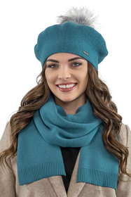 Vivisence Damen Winter Schal Mit Dekorativer Bindung Für Kalte Wintertage 7104, türkis