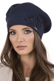 Vivisence Warm Thick Winter Beret For Women Ideal For Cold Days 7007, dark blue