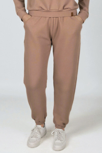 Vivisence Pantalon De Survêtement Femme Confortable Ceinture Élastique Poignets Côtelés Poches Latérales Tissu Doux Coton Mélangé Pour Détente Maison Sport Look Quotidien 9104,