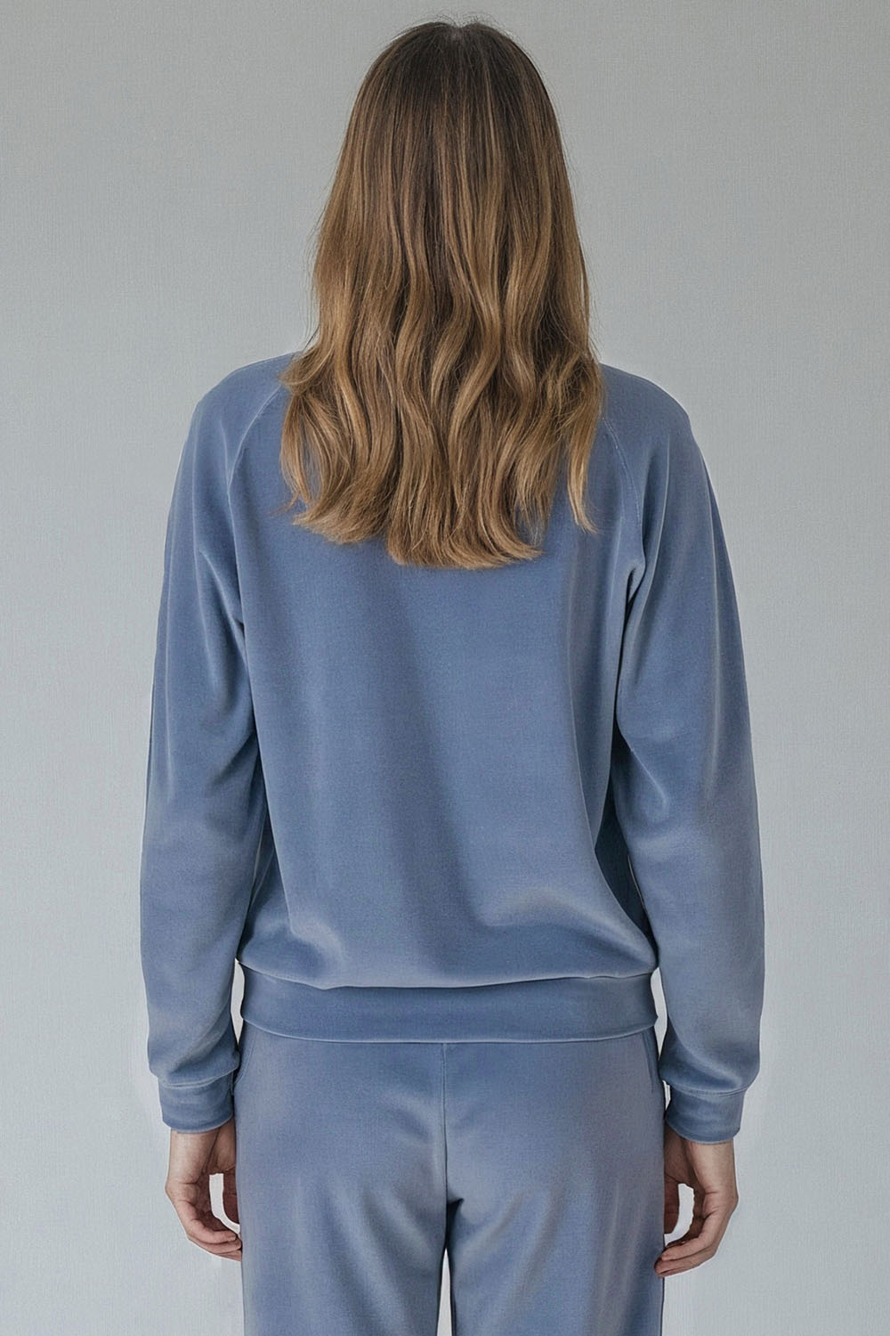 Vivisence Damen Sportbluse Sweatshirt Mit Rundhalsausschnitt Aus Velourstrick Mit Strickbündchen Und Langem Arm Lockerer Schnitt Für Freizeit Fitness Und Alltag 9005, 