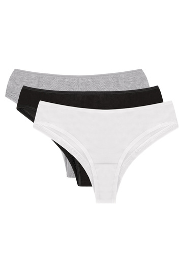 Vivisence Brazilian briefs in 3-pack  4018 3-pack, black/white/grey