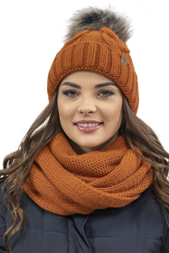 Vivisence Écharpe Tube Tricotée Femme Chaude Et Confortable Pour L’Hiver 7103, orange
