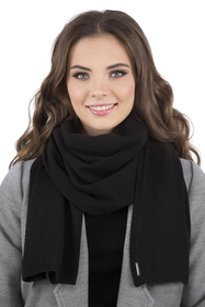 Vivisence WinterSet Für Damen Mit Mütze Und Schal Aus Warmem Garn Mit Wollzusatz Perfekt Für Kalte Wintertage Mit Dekorativen Perlen, Schwarz