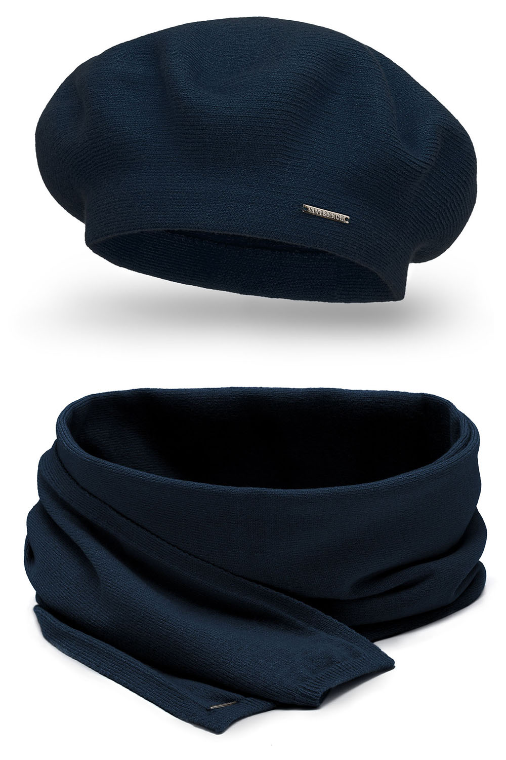 Vivisence Mütze Schal Set Klassisch Form Wärme Und Stil An Wintertagen 7005, dunkelblau