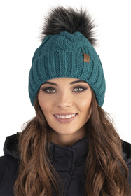 Vivisence Winter Hat With Pom Pom For Women Warm Ideal For Cold Days 7014, dark turquoise