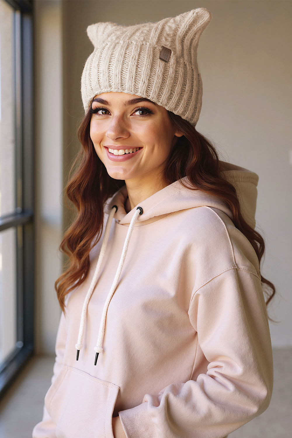 Vivisence Women Winter Hat Merino Wool Blend Soft Touch Cozy Warmth Comfort, Beige