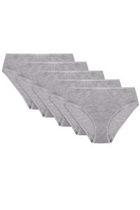 Vivisence Culotte Classique Slip pour Femme Lot de 5 Figi 4016, bande gris : gris