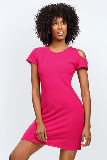 Dkaren smooth short sleeves ladies dress Esi, Pink