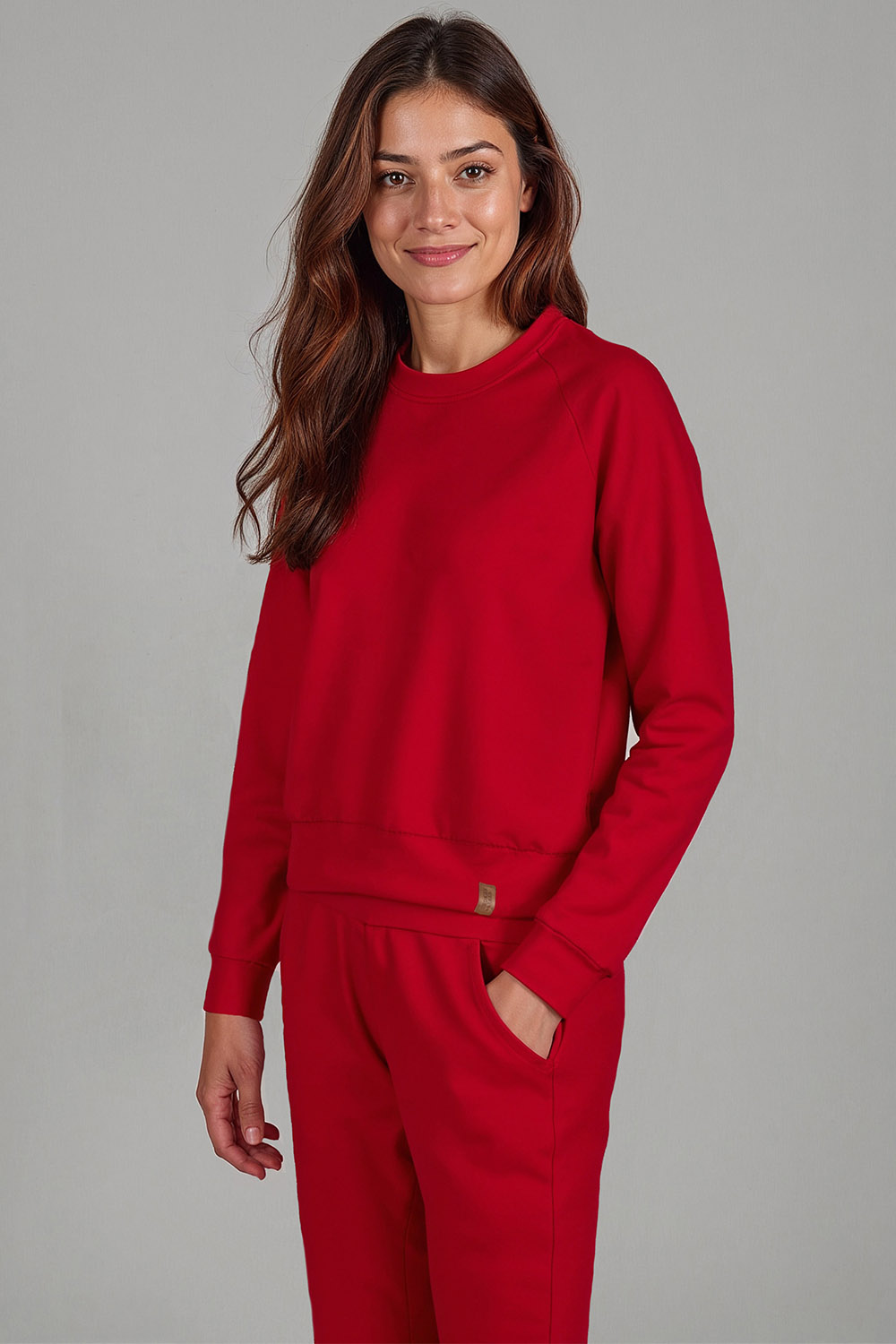 Vivisence Damen Trainingsanzug Baumwolle Bündchen Taschen Alltag Komfort 9204, 