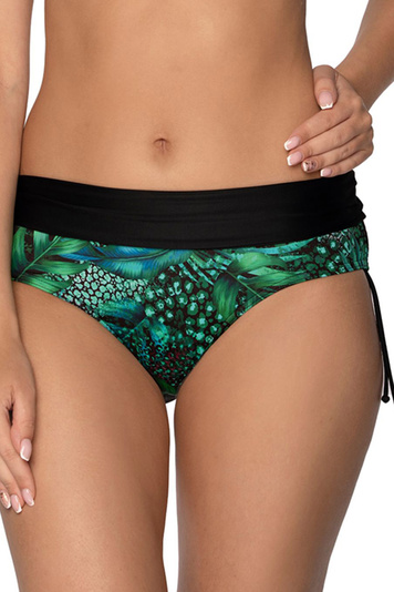 Gaia patterned ladies bikini briefs 14KP Barbados, Black