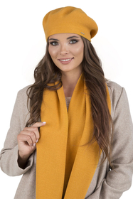 VIVISENCE Damen Baskenmütze Warm und Gemütlich Kälteschutz und Komfort 7005, honig