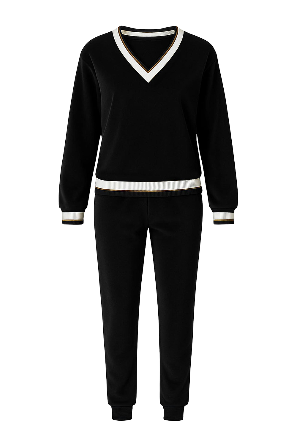 Vivisence Women Tracksuit Velour Set Ribbed Cuffs Comfortable Loungewear 9201, 
