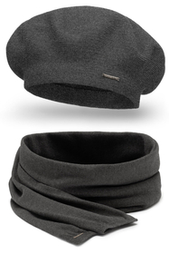 Vivisence Mütze Schal Set Klassisch Form Wärme Und Stil An Wintertagen 7005, dunkelgrau