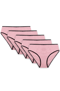Vivisence Dame Slip Unterhose Klassisch Komfortabel Trendig Alltag Unterwäsche 4016, schwarzes Gummiband:pink