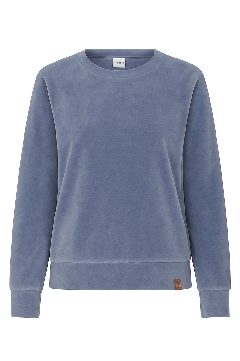 Vivisence Damen Sportbluse Sweatshirt Mit Rundhalsausschnitt Aus Velourstrick Mit Strickbündchen Und Langem Arm Lockerer Schnitt Für Freizeit Fitness Und Alltag 9005, 