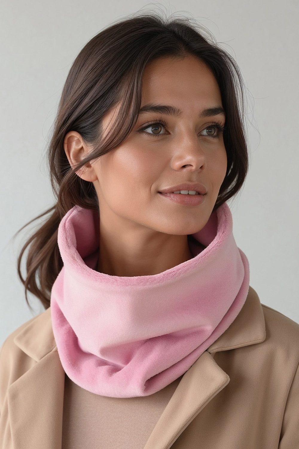 Vivisence Femme Snood Hiver Tricot Doux En Coton Confortable Chaleur Chaque Jour, rose