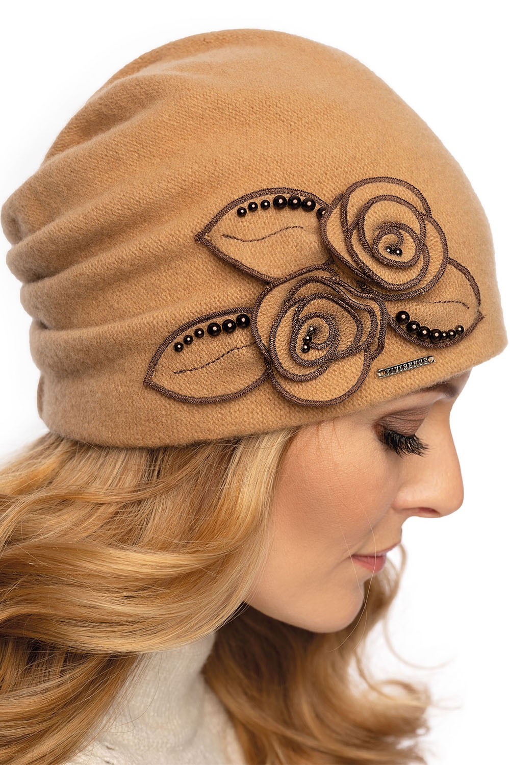 Vivisence Damen Mütze Winter Handgefertigte Herbst Elegante Wintermütze 7068, beige