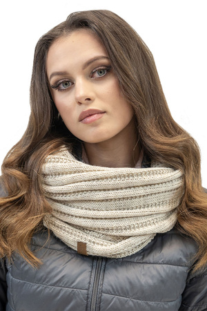Vivisence Fashionable Classic Tube Scarf For Women Made Of Warm And Soft Yarn For Maximum Comfort And Style Perfect For Cold Winter And Autumn Weather, Beige