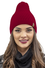 Vivisence Damen Winter Set Mütze Und Loop-Schal Komfort für Kalte Tage 7017Kmpl, rot
