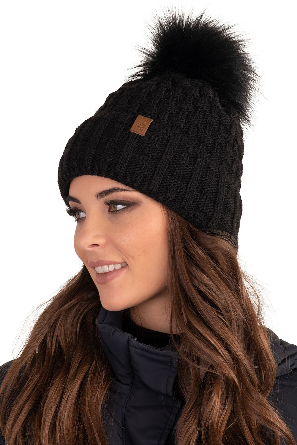 Vivisence Wintermütze mit Bommel Damen Warmes Ideal Für Kalte Wintertage 7015, schwarz