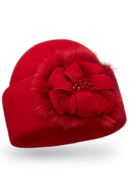 Vivisence Damen Mütze Winter Toque Schurwolle Handgefertigte Herbst Warme 7093, Rot