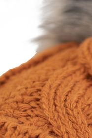 Vivisence Damen Bommelmütze Und Loop-Schal Mit Bommel Ideal Für Wintertage 7014, orange