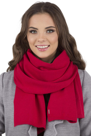 Vivisence Elegantes Damen Winter Set Aus Baskenmütze Mit Blumenapplikation Und Langer Schal Aus Warmem Garn Perfekte Für Kalte Wintertage Ideal Für Elegante Und Sportliche Outfits, rot