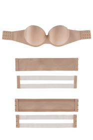 Vivisence Strapless Bra Bandeau for Women self-adhesive barconette Underwire bra for special occasions Dresses and Backless Outfits Model 1065, beige
