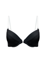 Vivisence Push Up BH Metallverschluss Perfekt Für Rückenfreie Kleider 1086, Schwarz