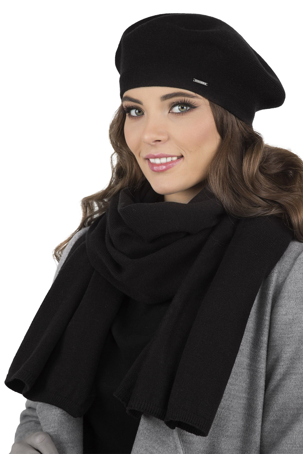 VIVISENCE Damen Baskenmütze Warm und Gemütlich Kälteschutz und Komfort 7005, schwarz