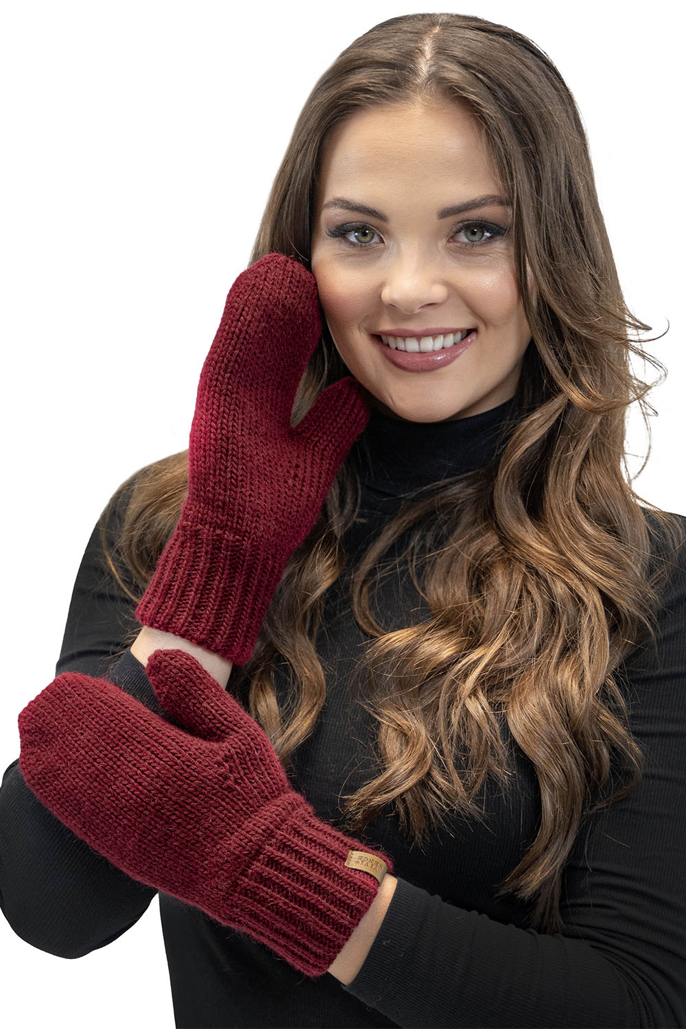 Vivisence Women's Winter Mittens Comfort On Cold Days 7015, maroon