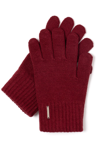 Vivisence Stylish Women’s Winter Gloves Warm And Soft With Five-Finger Design Wide Cuff Finis Soft Wool Blend Material Perfect For Cold Winter Days, Maroon