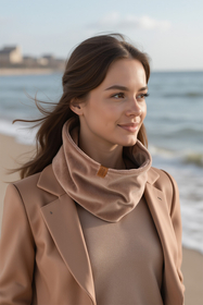 Vivisence Femme Snood Hiver Tricot Doux En Coton Confortable Chaleur Chaque Jour, beige
