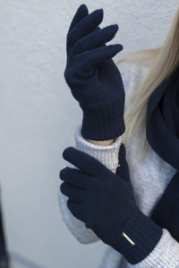 Vivisence Gants Femme Hiver En Fil Chaud Parfaits Pour Les Jours Froids 7204, bleu foncé