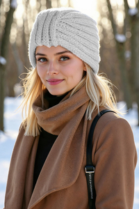 Vivisence Femme Bonnet Hiver Maille Merinos et Coton Ajusté Chaleur Confort, gris