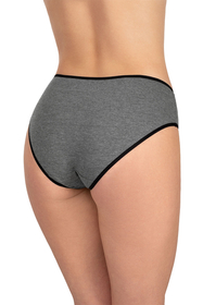 Vivisence Culotte Classique Slip pour Femme Lot de 5 Figi 4016, bande noire : graphite