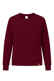 Vivisence Sweatshirt Damen Mit Rundhalsausschnitt Aus Baumwolle Langer Ärmel Bequemer Schnitt 9004, weinrot