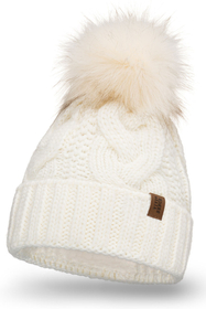 Vivisence Winter Hat With Pom Pom For Women Warm Ideal For Cold Days 7014, ecru